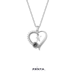 Penta Silver - 100 Dilde Seni Seviyorum Harfli Kalp Gümüş Kolye (1)