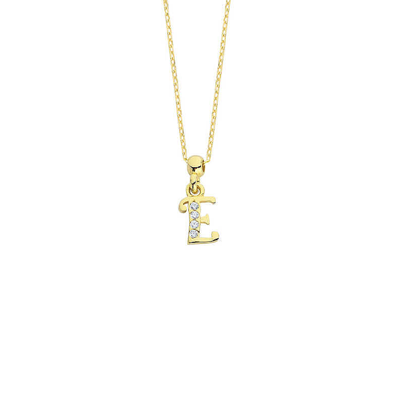14 Ayar Altın Harfli Swarovski Kolye - 3