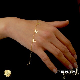 Penta Gold - 14 Ayar Altın Şans Bilekliği