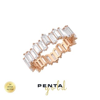 Penta Gold - 14 Ayar Altın Tamtur Yüzük Baget Model (1)