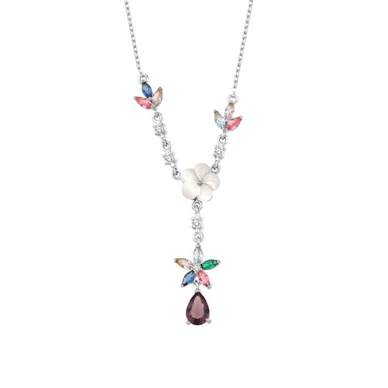 Ametist Taşlı Manolya Gümüş Kolye Ametist Taşlı Manolya Gümüş Kolye