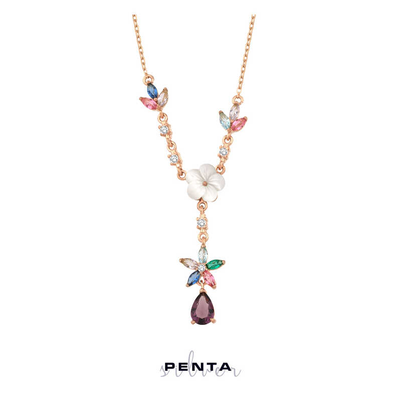 Ametist Taşlı Manolya Gümüş Kolye Ametist Taşlı Manolya Gümüş Kolye