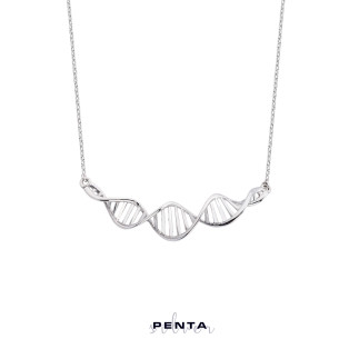 Penta Silver - DNA Sarmal Gümüş Kolye (1)