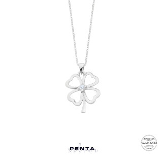 Penta Silver - Dört Yaprak Yonca Swarovski Taşlı Gümüş Kolye (1)