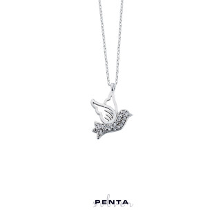 Penta Silver - Güvercin Gümüş Kolye Zirkon Taşlı (1)
