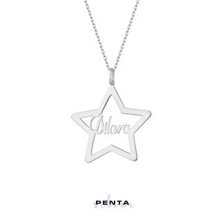 Penta Silver - İsimli Yıldız Gümüş Kolye