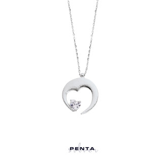 Penta Silver - Kalp Kalbe Gümüş Kolye (1)
