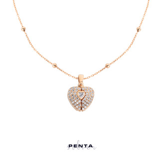 Penta Silver - Kalp Motifli İsimli Gümüş Kolye (1)
