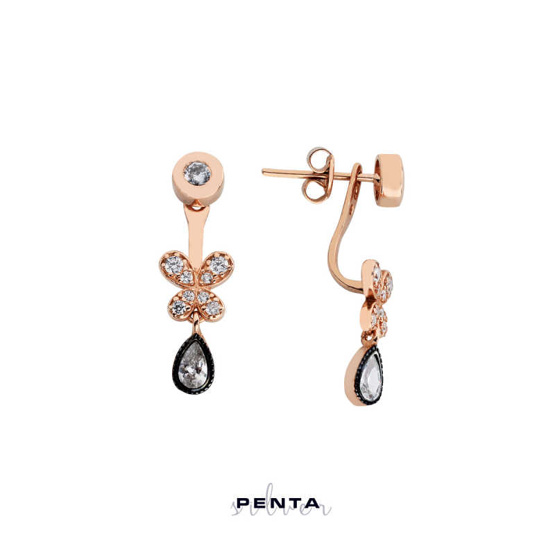 Kelebek Piercing Gümüş Küpe Penta Silver