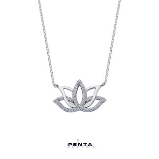 Penta Silver - Lotus Çiçeği Gümüş Kolye