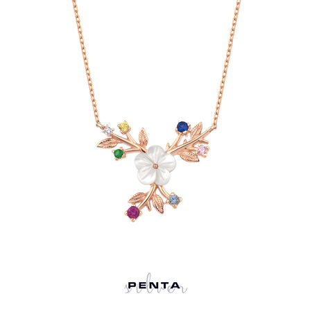 Penta Silver - Manolya Çiçeği Gümüş Kolye