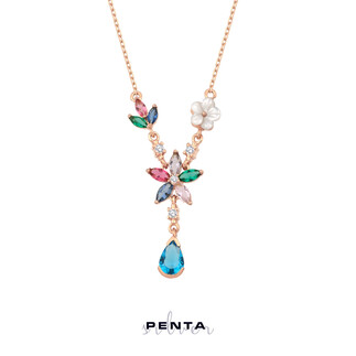 Penta Silver - Mavi Taşlı Damla Sallantı Gümüş Kolye Penta Silver - Mavi Taşlı Damla Sallantı Gümüş Kolye