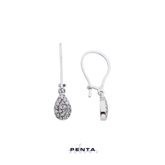 Penta Silver - Taşlı Drop Gümüş Küpe (1)