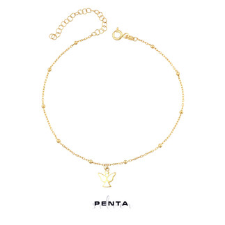 Penta Silver - Top Zincirli Melek Gümüş Halhal