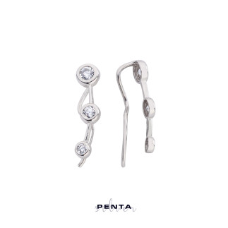Penta Silver - Tria Kıkırdak Gümüş Küpe