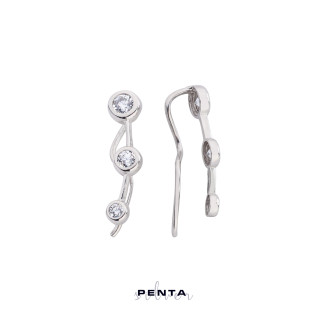 Penta Silver - Tria Kıkırdak Gümüş Küpe
