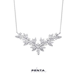 Zirkon Taşlı Gümüş Kolye V Model - Thumbnail