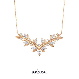 Penta Silver - Zirkon Taşlı Gümüş Kolye V Model Penta Silver - Zirkon Taşlı Gümüş Kolye V Model