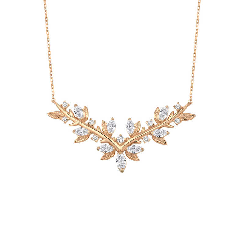 Zirkon Taşlı Gümüş Kolye V Model Zirkon Taşlı Gümüş Kolye V Model