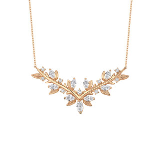 Zirkon Taşlı Gümüş Kolye V Model - Thumbnail